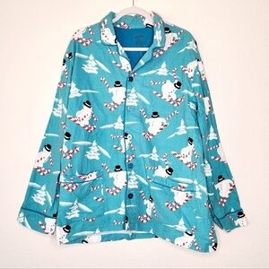 Nick & Nora Skiing Snowman PJ Top L